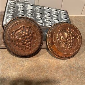 Vintage Copper Molds with Grape Design